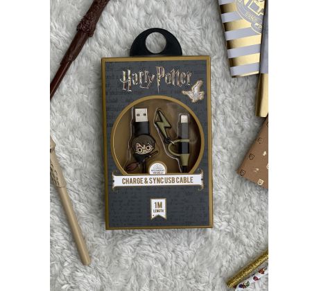 Nabíjecí kabel Harry Potter, černý (iOS/Android)