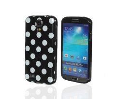 Silikonový obal polka s puntíky, černý (Samsung S4)