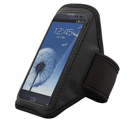 Sportovní obal na ruku na běhání, černý (Samsung S3)