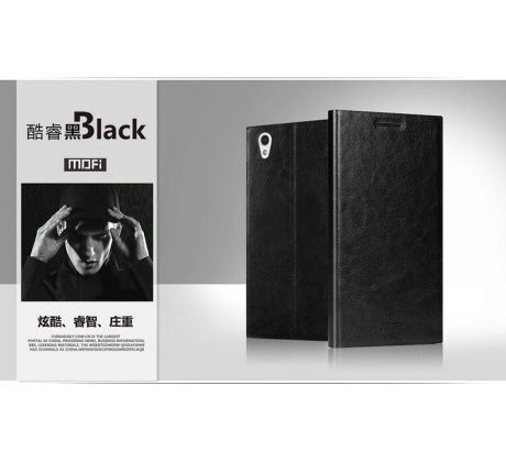 Luxusní flip obal, kožené zavírací pouzdro černé (P70)