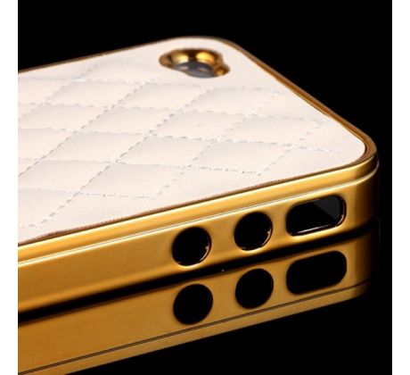 Luxusní plastový zlatý prošívaný kryt (iPhone 5/5S)