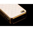 Luxusní plastový zlatý prošívaný kryt (iPhone 5/5S)