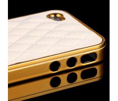 Luxusní plastový zlatý prošívaný kryt (iPhone 4/4S)